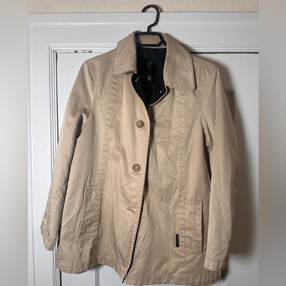 London Fog Classic Beige Trench-Style Jacket – Size 10 Petite - Picture 1 of 6